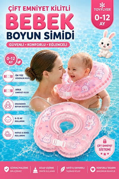 BigsToy Bebek Simidi Güvenli Yüzme Yardımcısı, Emniyet Kilitli Bebek Deniz & Havuz Simidi