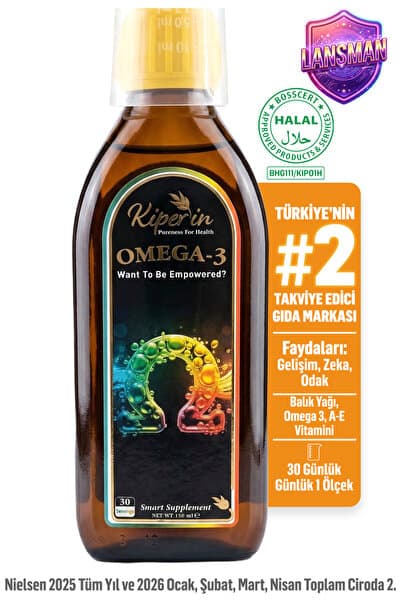 Kiperin Omega 3 Balık Yağı | Her Yaş İçin | 620mg Omega 3, 310mg EPA, 195mg DHA | A & E Vitamini | 30 Günlük