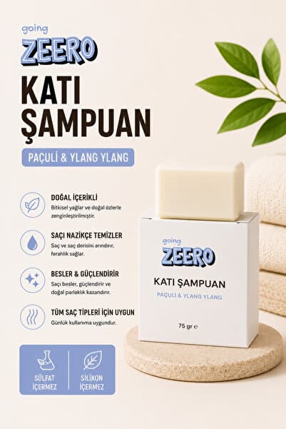 Going Zeero Katı Şampuan Paçuli & Ylang Ylang Sülfatsız Şampuan Doğal İçerikli