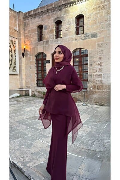 Bess Store Asya Tesettür Tül Detaylı Abiye Elbise