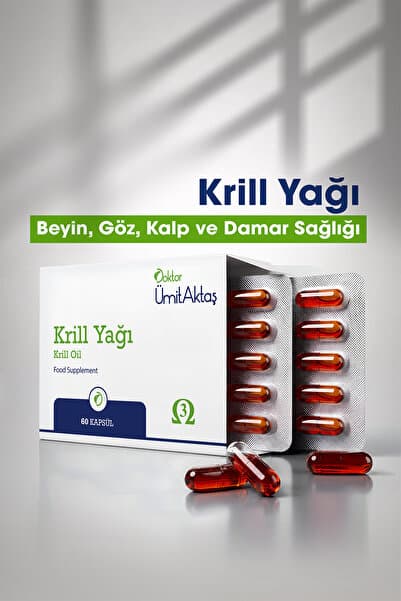Dr. Ümit Aktaş Krill Yağı - 500mg - Kolin Ve Astaksantin Içeren Hava Sızdırmaz Okside Olmayan 60 Kapsül