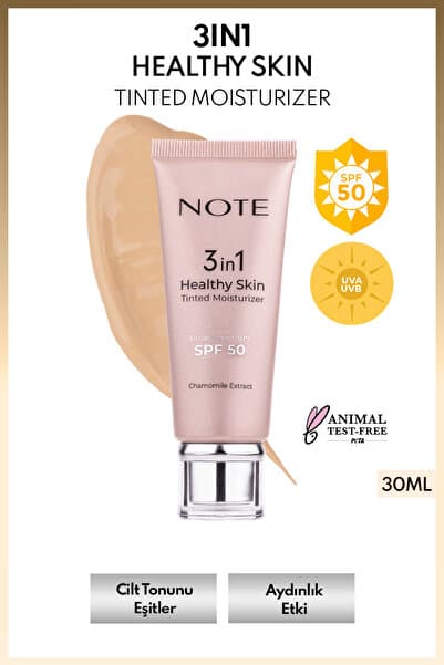 3 in 1 Healthy Skin Tinted Moisturizer 50 SPF Ton Eşitleyici Aydınlatıcı Krem - 10 Medium