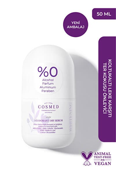 COSMED Koltukaltı Leke Karşıtı - Ter Kokusu Önleyici Deodorant/Alight DEODORANT DRY SERUM 50ML