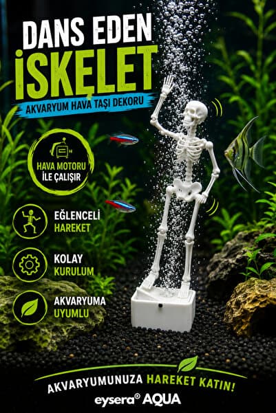 eysera ® AQUA Dans Eden İskelet Akvaryum Dekoru – Hava Motoru ile Uyumlu