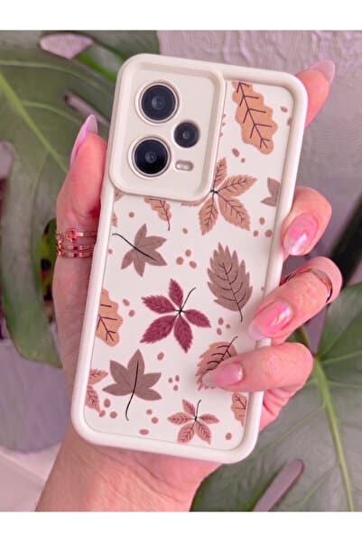 Rivor Xiaomi Redmi Note 12 Pro 5G & Poco X5 Pro 5G Uyumlu Kılıf Kamera Korumalı Sonbahar Yaprakları Desenli Kabartmalı Lüks Silikon Kapak
