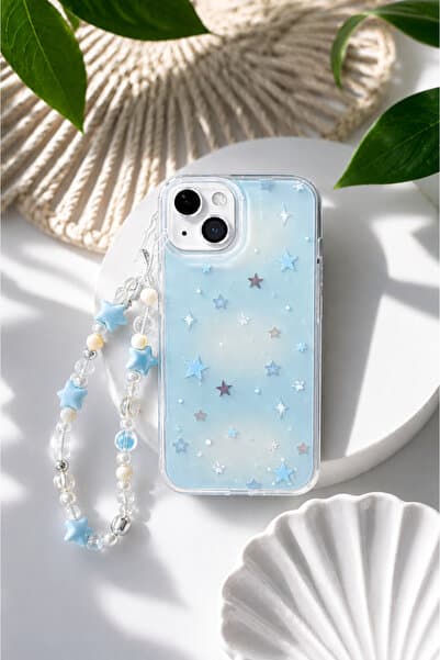 Go Aksesuar Iphone 15 - 14 VE 13 Uyumlu Charm YIldız Tasarımlı Esnek Silikon Kılıf