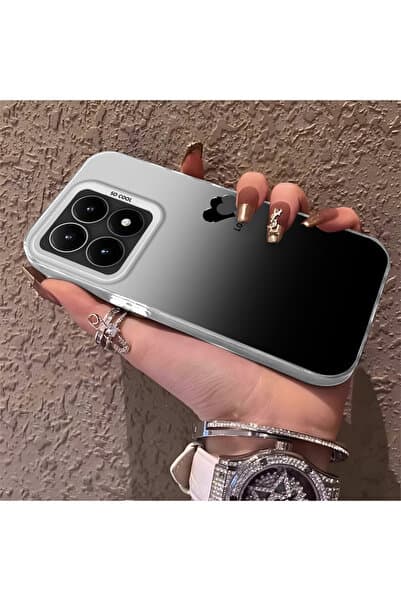SLIMFELT Mi 15T Uyumlu Siyah Gümüş Geçişli Kalp Kılıf, Sevimli Cool Tarz