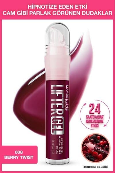 Maybelline New York Lifter Gel Ekstra Parlak ve Nemlendirici Dudak Parlatıcısı - 08 Berry Twist