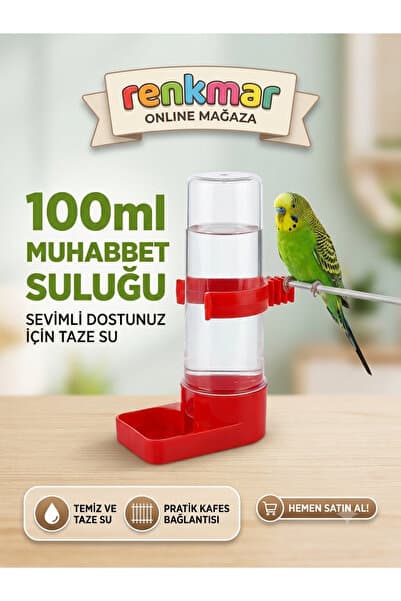 renkmar Kırmızı muhabbet suluğu 100ml cennet-sultan kanarya ispinoz suluk 1adet