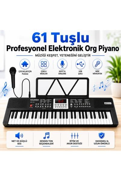 SHIPMENT 61 Tuşlu Elektronik Org Piyano Çocuklar Ve Yeni Başlayanlar İçin Mikrofonlu Keyboard