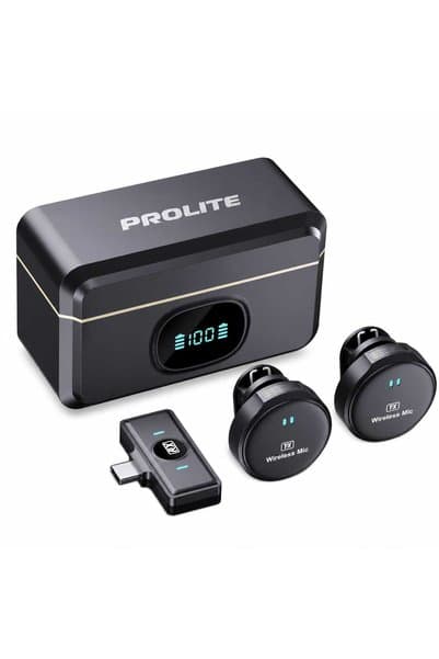 Prolite Professional Lighting kablosuz Yaka Mikrofonu 2 kişilik Sunum , Tanıtım ,YouTube canlı yayın , yemek tarifi vb çok yönlü kullanım