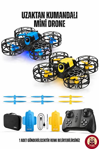 giffy Uzaktan Kumandalı Mini Drone Işıklı Şarjlı Takla Atabilen 360° Dönüş Yapabilen Otomatik İniş Kalkış Hobi Drone 8-10 Dakika Kullanım Süresi