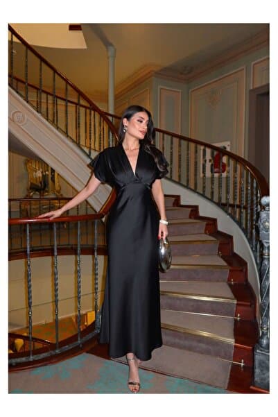 ESRAHELVACI EH Collection Saten Midi Elbise