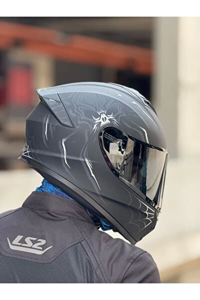 Givi 50.X ARACHNO MAT SİYAH-GRİ KASK (SİYAH VİZÖR)