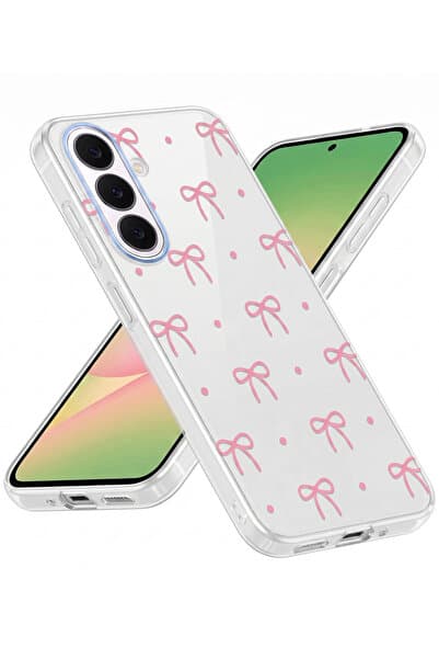 Rivor Samsung Galaxy A37 Uyumlu Kılıf Kamera Çıkıntılı Fiyonk Desenli İnce Zarif Sert Kapak