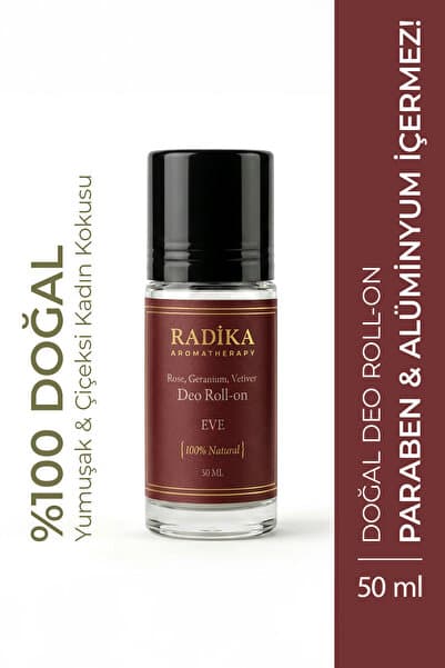 Radika Aromatherapy Doğal Roll-on / Kadın Roll-on / Eve / Gül, Vetiver, Itır / Alüminyum Ve Paraben Içermez