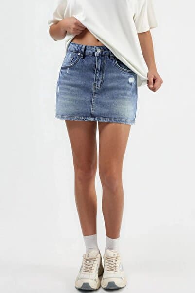 Hiccup Denim Şort Etek