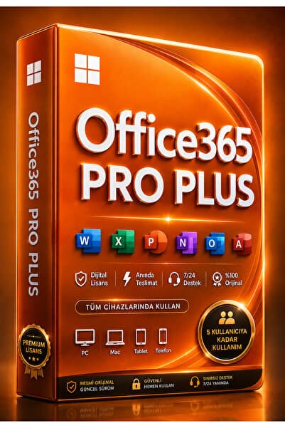 Yıldızan Office365 Professional Plus Dijital Lisans Üyeliği 5 Cihaz Kullanım & Bilgisayar, Ipad,Tablet, MacOS, IOS,Macbook & Anında Teslimat