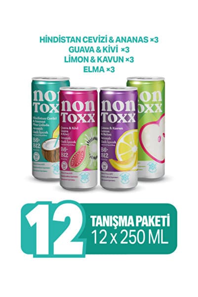 NON TOXX NonToxx Tanışma Paketi 250 ml x 3 adet (Hindistan Cevizi & Ananas Aroma, Guava &Kivi Aromalı, Limon