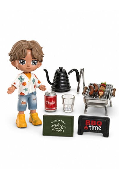 Little Corner® Kampçı Oyuncak Koleksiyonu Seti - Little Corner Mangal Ustası Kamp Figürü