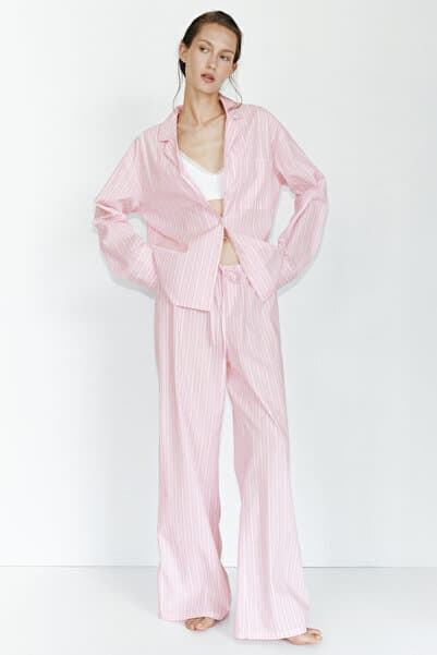 H&M Pamuklu Poplin Pijama Takımı