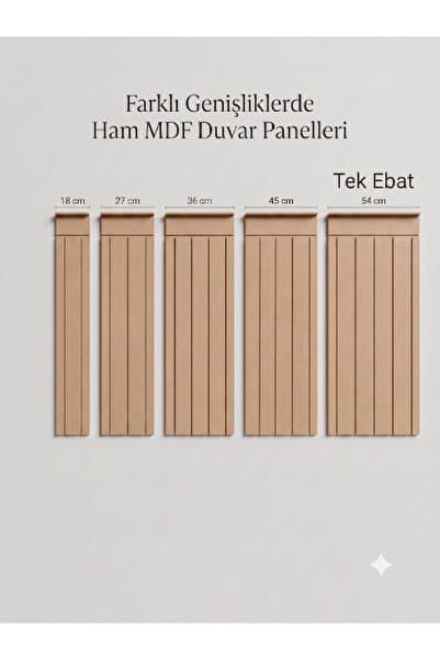 Dekoratif Duvar Paneli ( 54 X 100 Cm ) Boyanabilir Ahşap 6 Mm Ham Mdf Duvar Paneli
