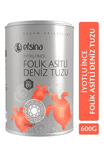 Efsina Folik Asitli Deniz Tuzu 600 g Rafine Edilmemiş Sofra Tuzu