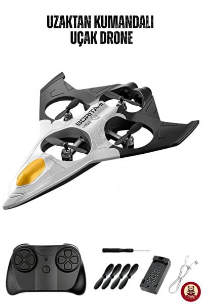 giffy Uzaktan Kumandalı Jet Uçağı Drone Işıklı Şarjlı Takla Atabilen 360° Dönüş Yapabilen Otomatik İniş Kalkış Hobi Drone 8-10 Dakika Kullanım Süresi Ev Drone