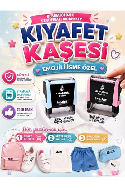 KARADENİZ DİJİTAL Kıyafet Kaşesi Okul Kaşesi Kreş Anaokulu İlkokul Öğrenci Kaşesi Elbise Kaşesi Kumaş Kaşesi