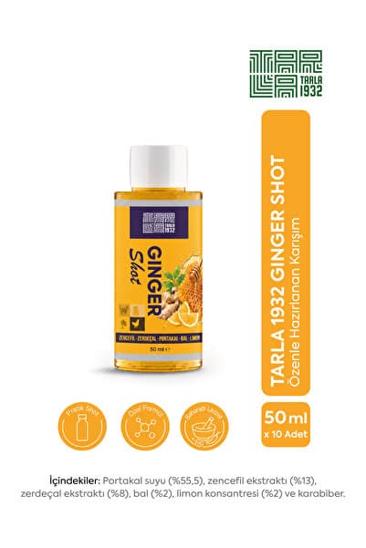 Tarla 1932 Ginger Shot 50 ml x 10 Adet (Zencefil - Zerdeçal Shot)