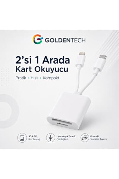 Golden Tech Type-c/Lightning to SD-TF Kart Çevirici Adaptör