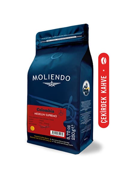 Moliendo Colombia Medellin Supremo Yöresel Kahve (Çekirdek Kahve) 250 g