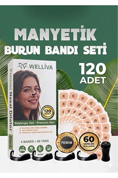 welliva Premium Mıknatıslı Burun Bandı Seti – 120 Adet (60 Çift) Horlama Azaltıcı | Maksimum Nefes Açma
