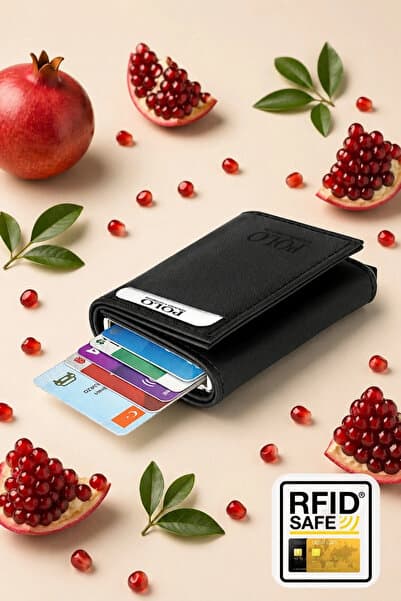 POLOGRAND London Orijinal Unisex Otomatik Mekanizmalı Kutulu Rfid Korumalı Hırsızlık Engelleyici Kartlıklı Cüzdan
