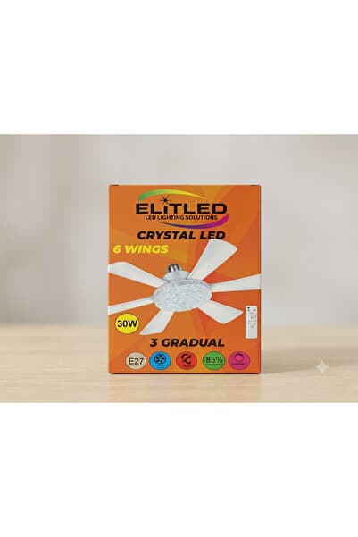 İF 30W Katlanabilir 6 Kanat LED Avize Ampul | Uzaktan Kumandalı | 3 Işık Rengi | Dimmerli | E27 Duylu