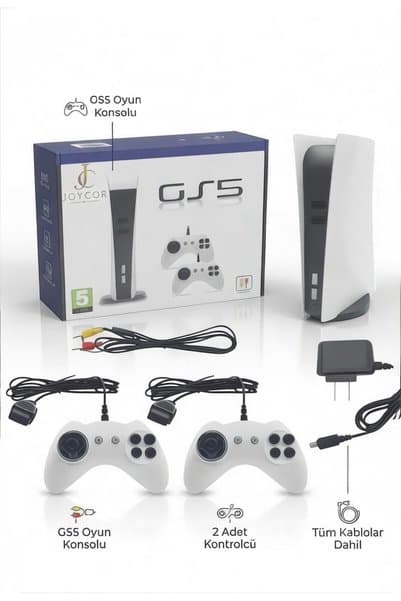 JOYCOR G155 Retro Oyun Konsolu 200 Oyunlu AV/RCA Girişli Eski Tip Nostalji Atari Oyun Cihazı 2 Joystıckli