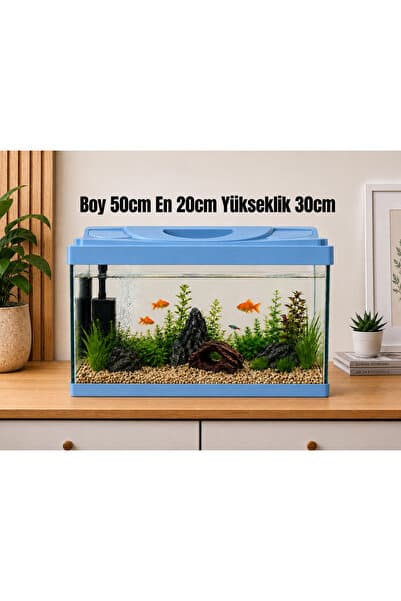 PKR Akvaryum premium 50 cm 30 litre mavi
