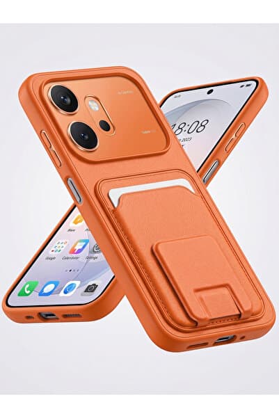 Rivor Honor 600 Uyumlu Kılıf Kamera Çıkıntılı Cüzdan Kartlıklı Deri Görünümlü Darbe Emici Standlı Kapak