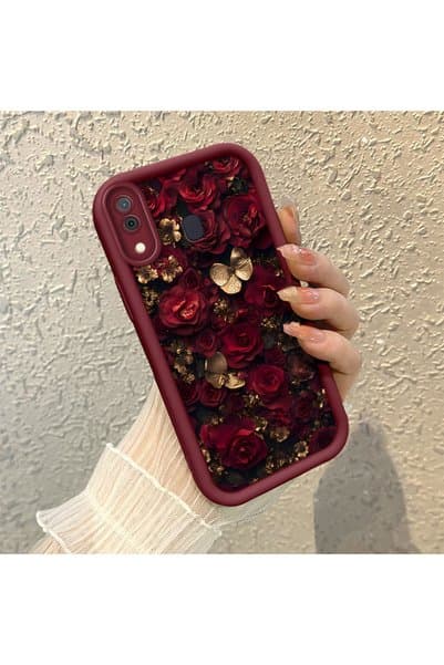CASEVIBE Samsung Galaxy A20/A30 Uyumlu Çiçek baskılı, lensi tamamen koruyan telefon kılıfı