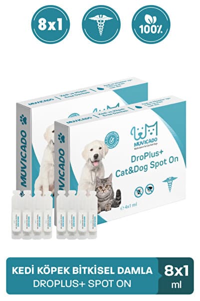 muvicado Kedi Köpek Spot On Bitkisel Deri Damlası Anti İç Dış Koruma