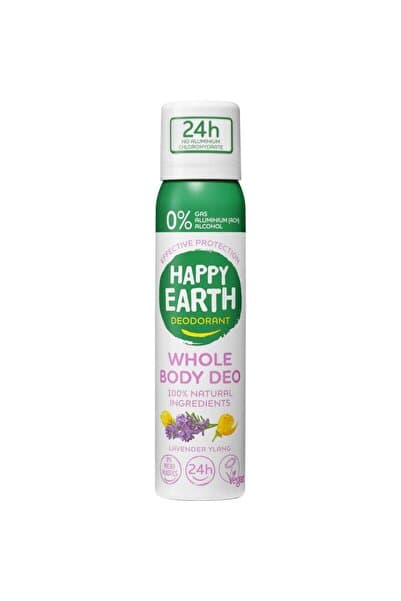 Happy Earth %100 Doğal Lavanta Ylang Tüm Vücut Deodorant Spreyi 100 ML