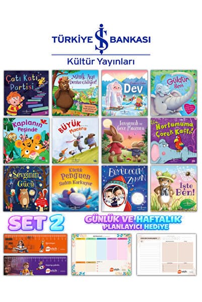 Türkiye İş Bankası Kültür Yayınları Resimli Büyük Boy Çocuk Hikaye Öykü Kitabı Seti 12 Kitap - Set 2 En Çok Okunan Kitaplar