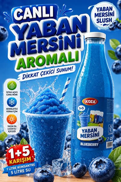Koza Premium Selection Ice Slush Yaban Mersini Aromalı Buzlaş Karlama Karlı Buzlu Konsantre Karışımı
