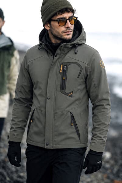Delpino Su Ve Rüzgar Geçirmez Kürklü Softshell Erkek Mont