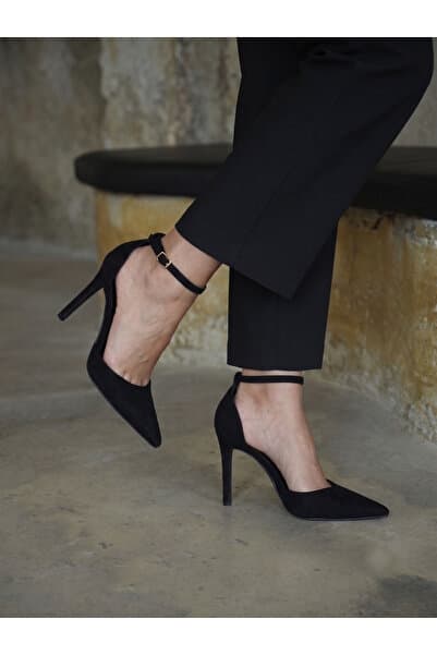 leopar by çetinay Semina Kadın Süet Yüksek İnce 9 cm Topuklu Klasik Ayakkabı / Stiletto