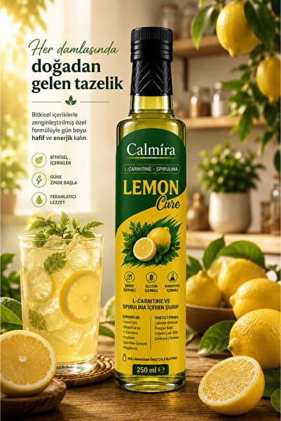 CALMİRA Lemon Cure 250ml | L-Carnitine & Spirulina içeren Şurup | Limon Kürü d21