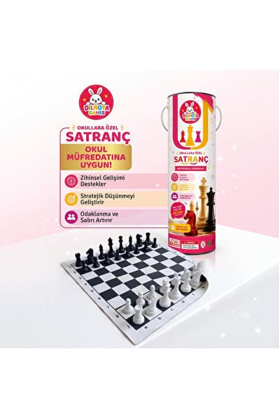 dilnoya games Rulo Satranç Takımı - Okul İçin Uygun ve Taşınabilir Çantalı Standart Boy