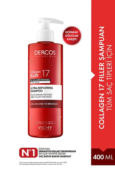 Vichy Dercos Collagen 17 Filler Tüm Saç Tipleri İçin Şampuan 400ml