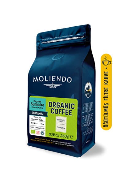 Moliendo Organik Indonesia Sumatra Yöresel Kahve (Öğütülmüş Filtre Kahve) 250 g