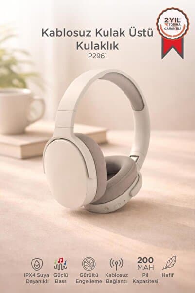 Torima Bluetooth Kulaklık Kulak Üstü Kablosuz Kulaklık P2961 Bej